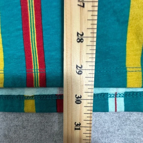 Guess Shirt Mens Large Originals Striped Short Sleeve Cotton Tee‎ Vintage Green - Picture 9 of 12